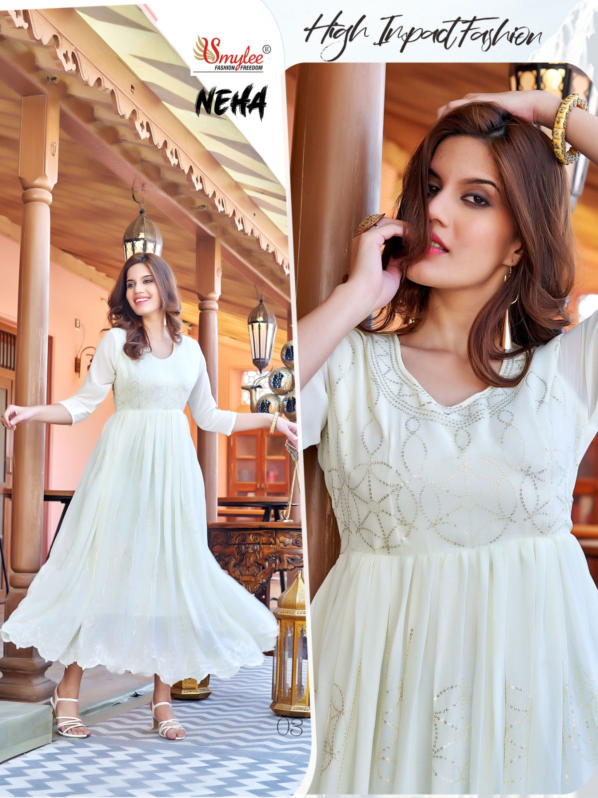Tung Neha Fancy Designer Wholesale Georgette Embroidery Kurtis